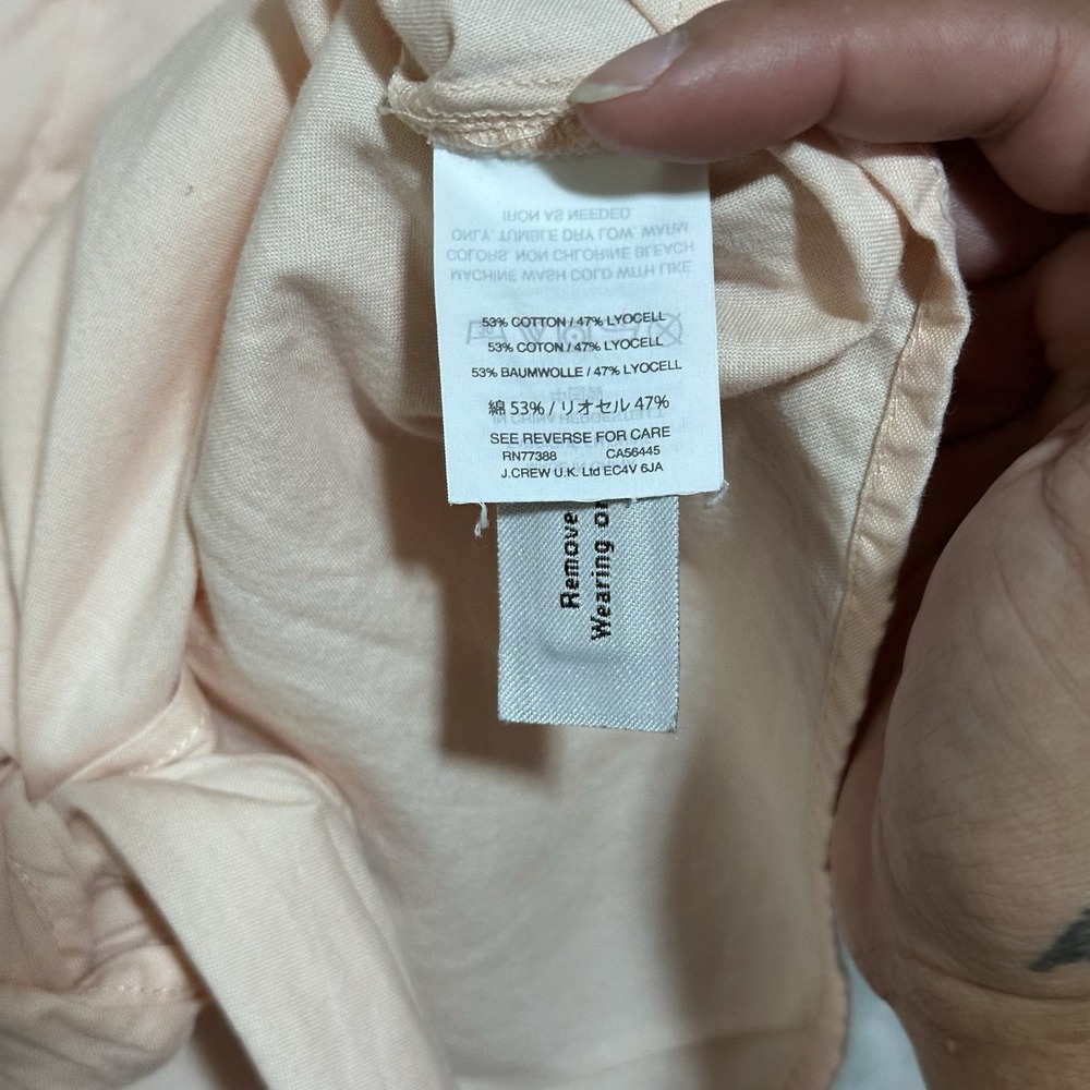 J Crew Tie Front Button Back Blouse Womens Sz S Pink Cottagecore Romantic Preppy - Picture 5 of 9